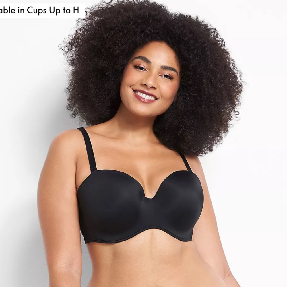 Cacique Black Strapless Bra